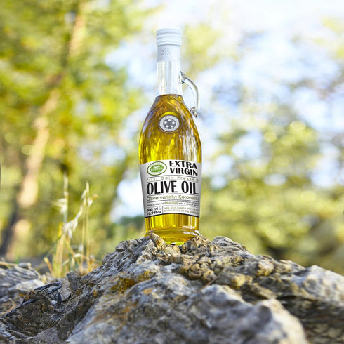500 ml, 16.9 oz Extra Virgin Olive Oil, KORVEL, glass bottle Amphora fl