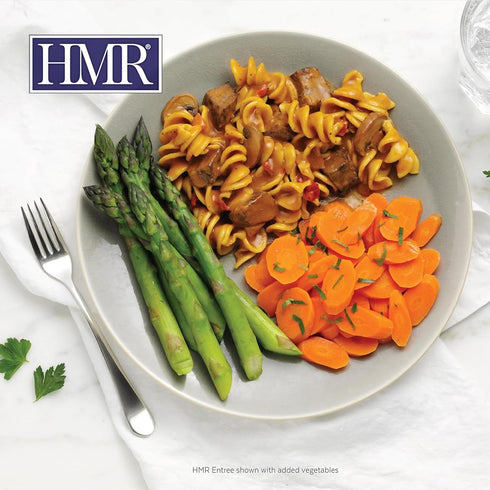 Pre-packaged 19g 8oz Pack 6 HMR Beef Stroganoff with Noodles Entre | Lunch or Dinner | Ready to Eat | of Protein | Low
