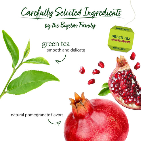 20 Count (Pack 6), 120 Bigelow Tea Green Tea with Pomegranate, Caffeinated Tea with Pomegranate, Box of Total Tea Bags