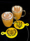 3D Kitchen Art Set of 2 Ukraine Stencils for Pancakes, Bread, Cappuccino, Hot Cocoa &