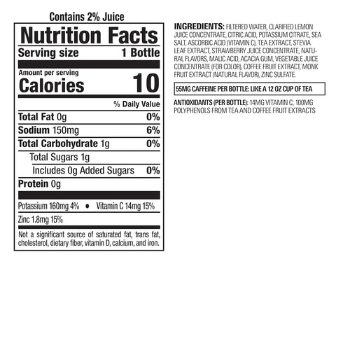 18 12 Pack Bai Antioxidant Infused Water Beverage, So Paulo Strawberry Lemonade, with Vitamin C and No Artificial