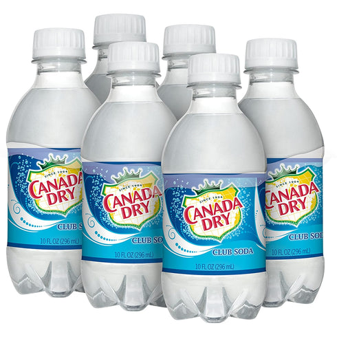 10 oz 6 pack Canada Dry Club Soda, fl plastic bottles