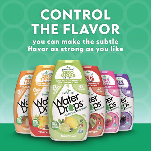 1.62 Oz Pack 8) SweetLeaf Water Flavoring Drops - Stevia Water Enhancer, Sugar Free, Zero Calorie Water Additive