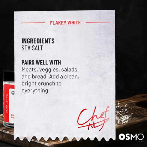 Hand-Packed (4.3oz Pack 1) Osmo Flakey White Sea Salt By Chef Nick DiGiovanni, Premium Sea Salt, Perfect for Cooking