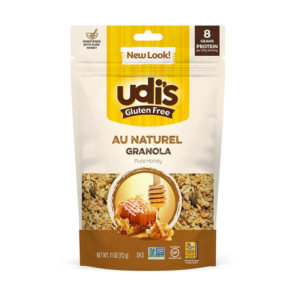 Udi's Gluten Free Au Naturel Granola, Dairy Free and Egg Free, Pure Honey