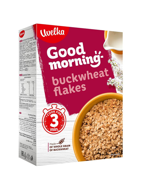 Uvelka 400g (14.1 oz Pack 2 Buckwheat Flakes Pure Grain ) From Russia Kosher