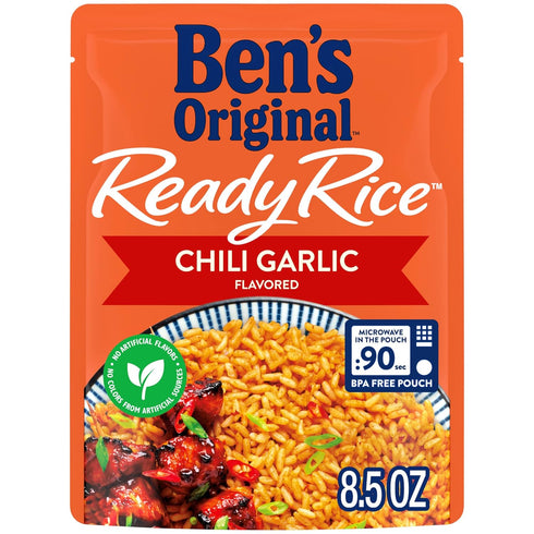 BEN'S ORIGINAL Ready Rice Chili Garlic Flavored Rice, Easy Dinner Side, 8.5