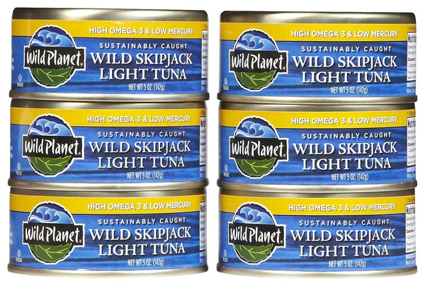 Wild Planet Wild Skipjack Light Tuna, 5-ounce Cans (Pack of 6)
