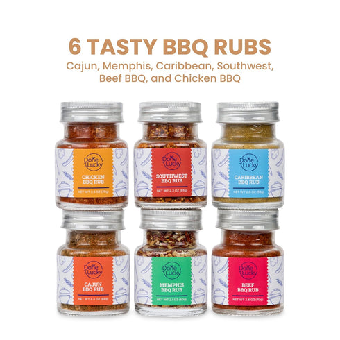 Set Set (Set 6) BBQ Rub Gift - Spice Gift in Premium Wooden Box - Great Grilling Gift for Father's Day, Christmas