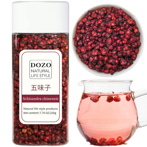 DOZO Dried Schisandra Berry 7.76oz/220g Schisandra Chinensis Tea Dried Omija Tea Whole