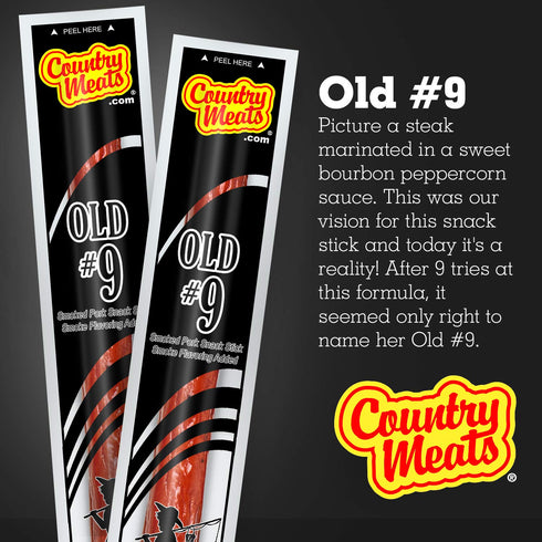 Country 0 (10 #9) Meats, Meat Sticks, USDA Certified, Trans Fat, Low Carb, High Protein, Keto Snack, Keto Friendly Meat
