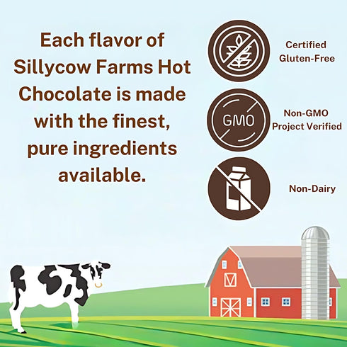 16.9 Oz Pack 3 Sillycow Farms Hot Chocolate Moo-usse Mix | Rich Hot Cocoa Delight | Gluten-Free, Non-GMO, Dairy-Free