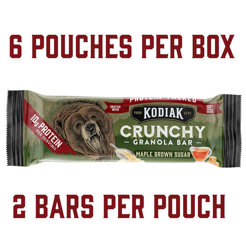 100% 1 6 (12 Kodiak Crunchy Granola Snack Bars, Maple Brown Sugar, High Protein, Whole Grains, box with pouches bars)