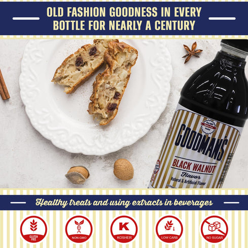 1 Goodman's Artificial Flavor (Black Walnut) - Gluten-Free, Non-GMO, Kosher, Low Carb & Calorie, No Sugar - for Those