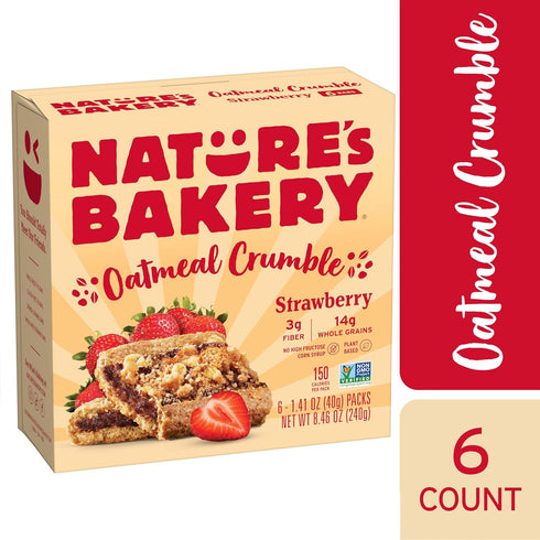 Nature's Bakery Strawberry Oatmeal Crumble Bars, 6 Ct, 1.41 Oz