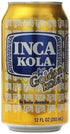 INCA KOLA 12 oz 6pk, Set 3 Golden Carbonated Beverage Soda - la kola dorada - cans