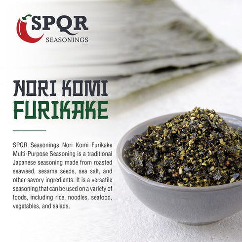 Nori Komi Furikake Multi-Purpose Rice Seasoning XL 8 oz. Jar Sugar Free by SPQR Seasonings