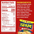 2.5oz (Pack 12) 9g 0g SPAM Single Bacon Individual Pouch of Fully Cooked Pork and Ham, of Protein, Trans Fat, Low Carb