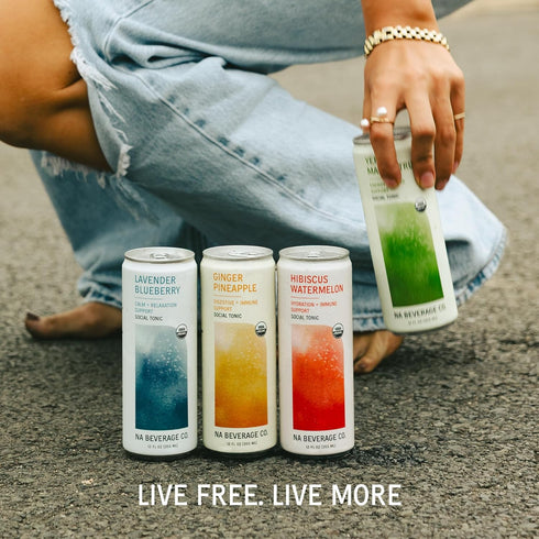 75mg 12oz (12 Pack) NA Beverage Social Tonic, Non-Alcoholic Functional Mocktails with of Magnesium for Calm