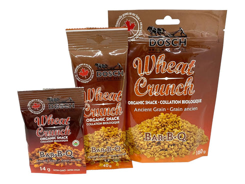 Dosch Organic Acres 40g 12) Wheat Crunch (Bar-B-Q, Organic, Vegan, Nut Free, Snack, Pkg
