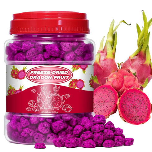6oz Freeze Dried Dragon Fruit Pieces,170g Dragon Fruit Chunks for Smoothies, Baking,