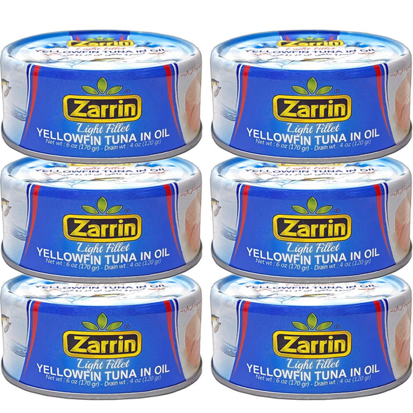Zarrin - Yellowfin Tuna in Oil, Prime Light Fillet, 6 oz Can