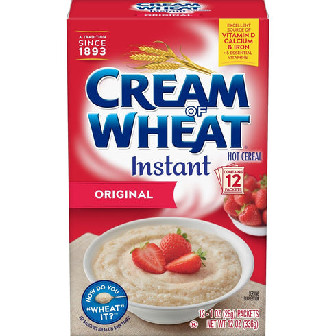 Cream of Wheat 12 Packets Instant Hot Cereal, Original, Box