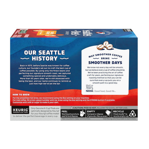 100% 6 (60 Seattles Best Coffee, Flavored K-Cup Coffee Pods, Toasted Hazelnut, Arabica, Boxes Pods Total)