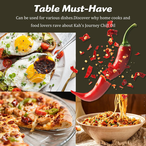 15.87oz (450g) Kah's Journey Original Szechuan Chili Oil - Spicy Chili Crisp with Crunchy Garlic, Vegan, Sugar Free Hot