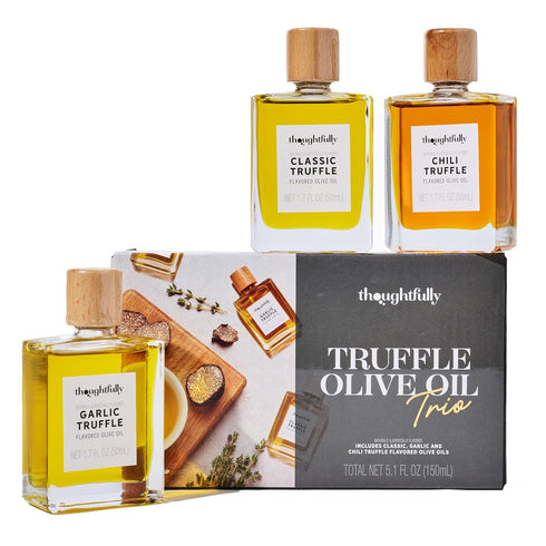 Thoughtfully, Truffle Oil Trio, Includes Classic, Garlic, and Chili Truffle Infused Olive