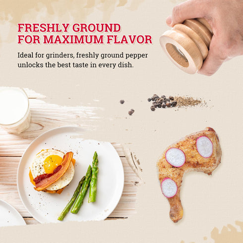 52USA 18 oz 39 oz, 2 Set Whole Black Peppercorns + Himalayan Pink Salt (Fine Grain) Salt and Pepper Grinder, Black