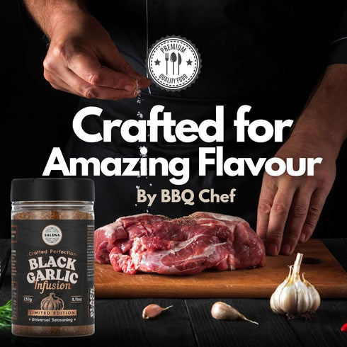 (230g) Premium Black Garlic BBQ Rub Limited Edition Universal Seasoning Infused with Rich, Umami Flavour Bold & Smoky