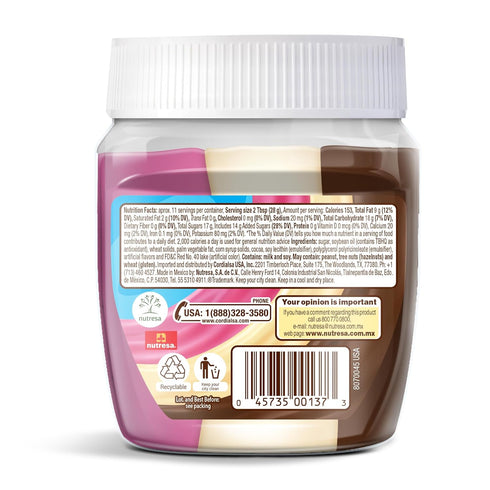 10.6 Oz Pack 1 Nucita Trisabor Spreadable, Creamy Candy Chocolate, Vanilla and Strawberry, Jar