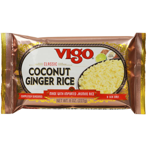 8 (Pack 12)) Vigo Authentic Coconut Ginger Rice, Imported Jasmine (Coconut Ginger, Ounce