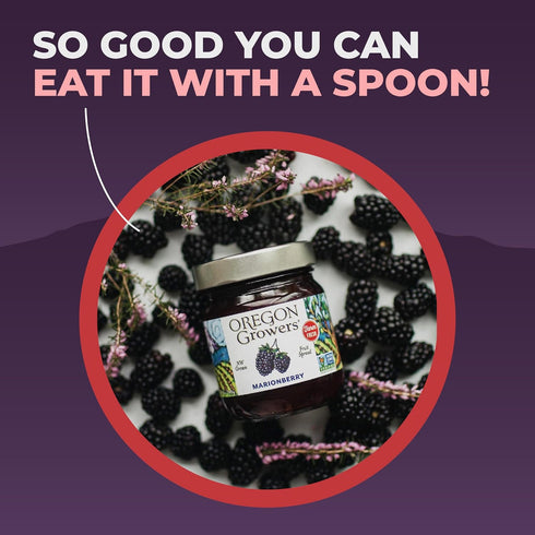 12 Oz (Pack 3) Oregon Growers Marionberry Fruit Spread - Marionberry Jam Made In Oregon, Blackberry Jam, Blackberry