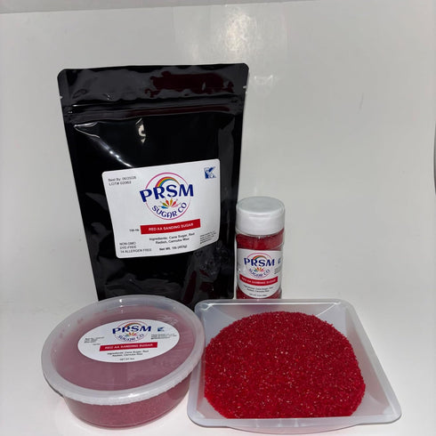 PRSM Sugar Co, LLC PRSM Sugar Co Red AA Sanding Sugar, Dye Free, 14 Allergen Free,