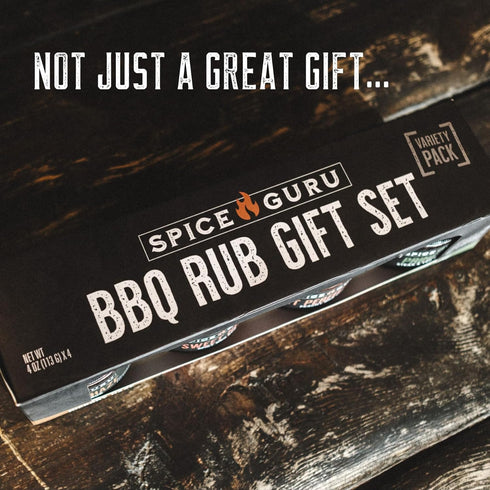 Set 4 Set Spice Guru BBQ Rub Gift Flavor Barbecue Seasoning Sampler Mens Christmas Gifts for Dad, Husband or Brother