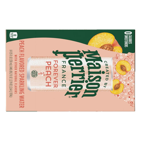 11.15 Oz 8 Count Maison Perrier Forever Peach Flavored Sparkling Water, Fl Cans