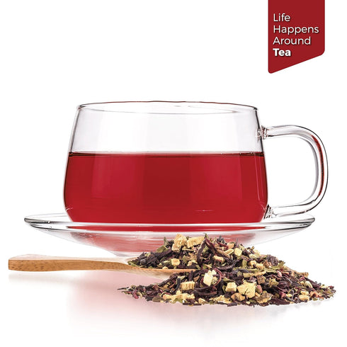 Tealyra Flat Belly Detox Herbal Loose Leaf Tea, Fennel, Peppermint, Hibiscus, Caffeine Free, 112g
