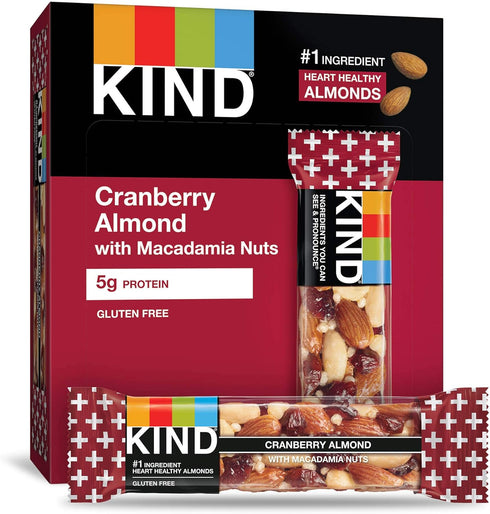 KIND (12 Count) Bars Fruit & Nut and Cranberry Almond Bars Bundle