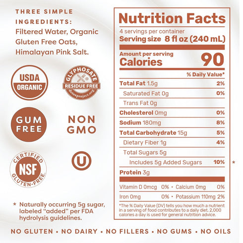 (32oz, Pack 6) MALK Oat Milk of Original Shelf Stable Organic Oat Milk, Non GMO, Dairy Free, Vegan, Plant Based, No
