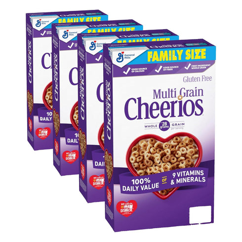 Cheerios Multi Grain Cheerios Heart Healthy Cereal, Family Size Cereal Box,18 OZ