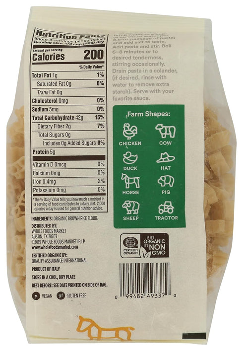 365 8.8 by Whole Foods Market, Organic Farm Animals & Tractors Pasta, Ounce
