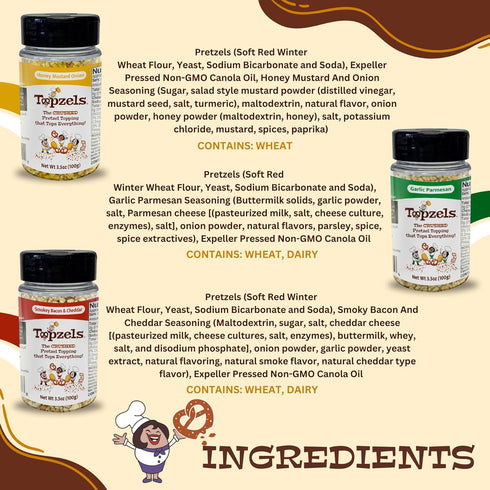 3.5 Oz (Pack 3) Savory Salad and Baked Potato Toppings by Topzels, Savory Variety - Includes Three Flavors | of | No