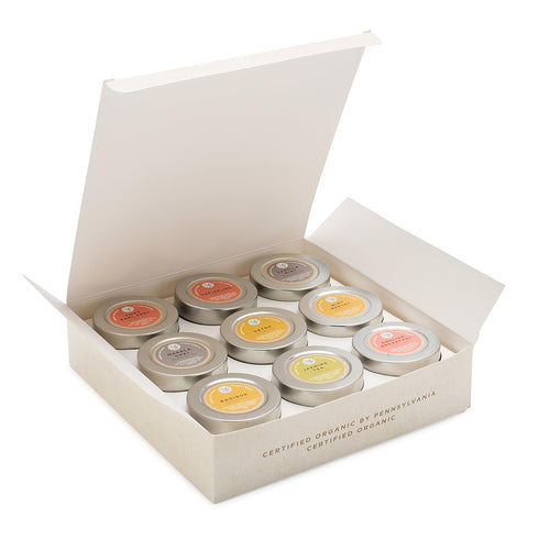 Pack 9 Set Golden Moon Tea Variety - Loose Leaf Tea Sampler - Organic Black, Green, White, and Herbal Teas Gift