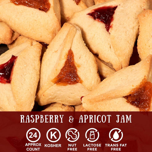 22 oz Shortbread Cookies Filled with Apricot and Rasperry Jam | Fruit Cookies, Gourmet Cookie Gifts | Kosher, Dairy