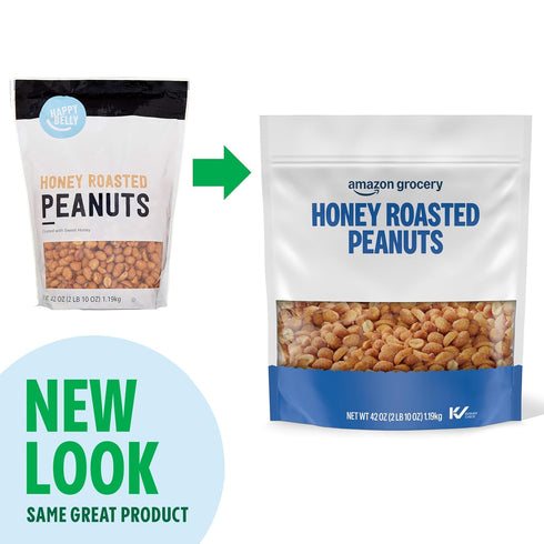 42 Amazon Brand - Happy Belly Peanuts, Honey Roasted, Ounce