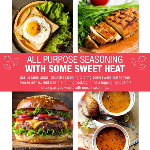 11 oz. Sesame Ginger Crunch XL All Purpose Seasoning Blend with Garlic and Some Sweet Heat