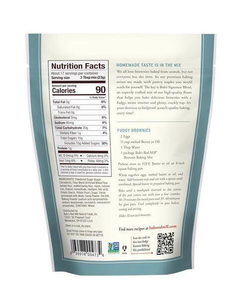 Bob's Red Mill Signature Fudgy Brownie Baking Mix - 14 oz Bag (Pack of 4), Non-GMO, Homemade Taste