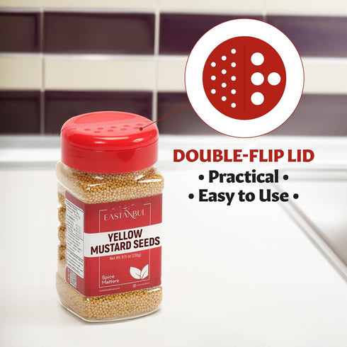 8.11oz, Eastanbul Mustard Seed, Yellow Mustard Seeds, Semilla de Mostaza, Ideal for Cooking, Premium, Whole, Natural